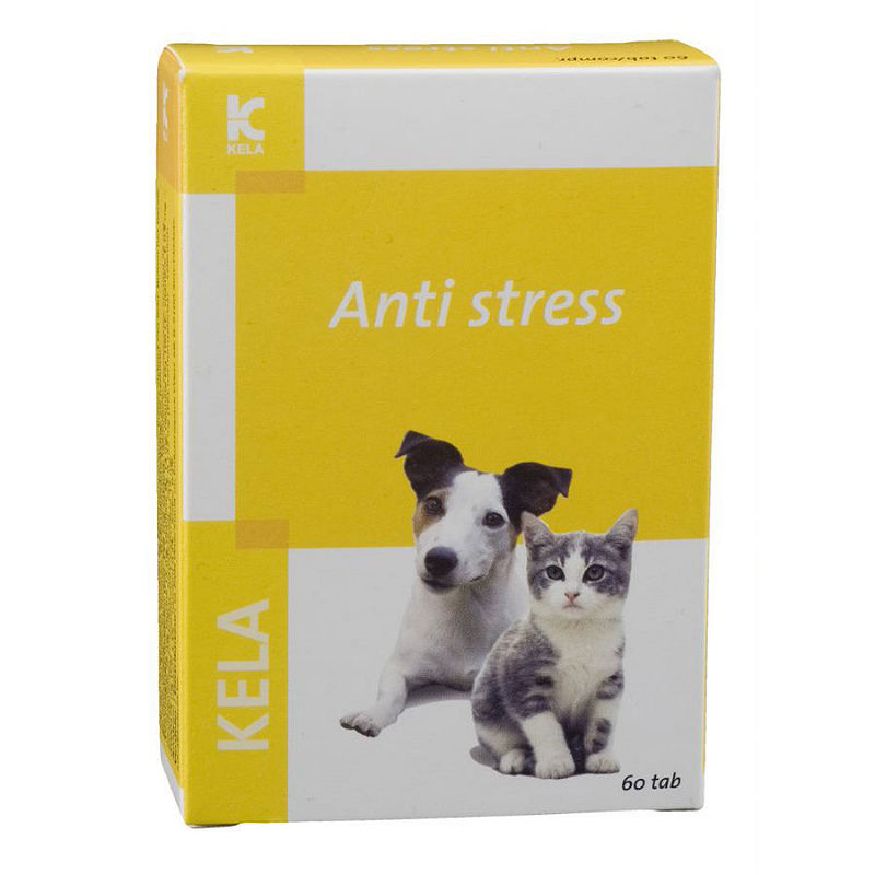 Kela Anti Stress 60 tabletten, Hond, Zoogdier, Huisdier, Doos, Kat