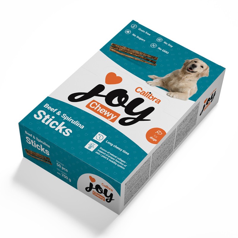 Calibra Joy Dog Chewy Beef & Spirulina Sticks 700 gram 