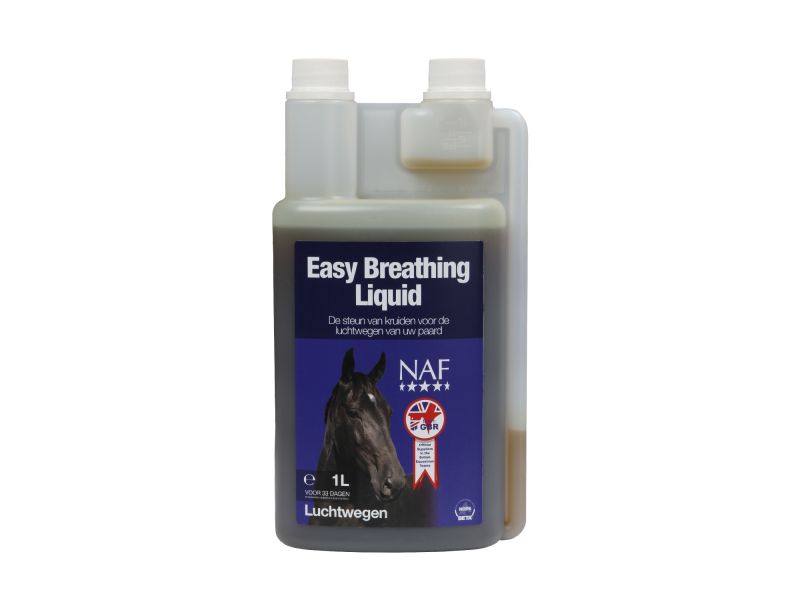 NAF Easy Breathing Liquid 1 liter – Dagelijks luchtwegensupplement voor paarden