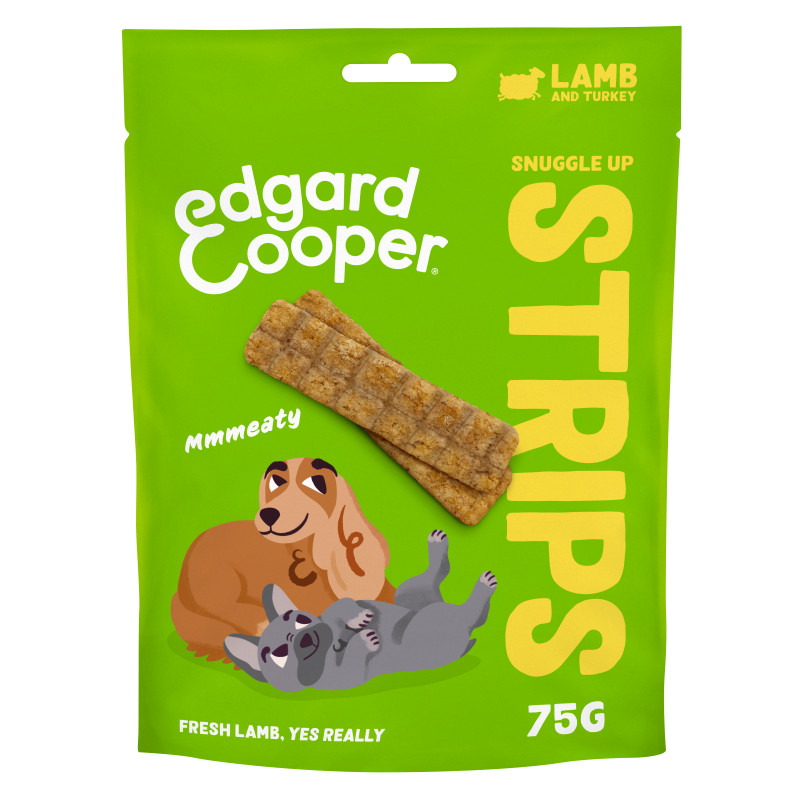 Edgard & Cooper Snuggle Up Strips Lam & Kalkoen 75 gram 